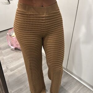 Brown Knit beach Pants